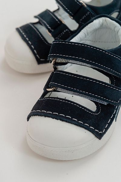 mnpc Unisex Children's Navy Blue Leather First Step Shoes with Orthopedic Support