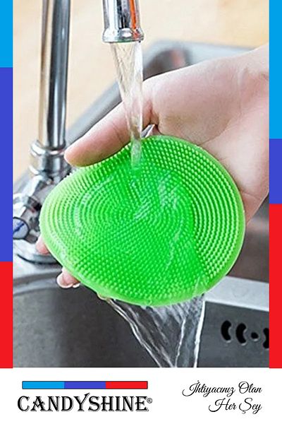 CandyShine Serrated Silicone Dishwashing Brush Non-Burning Dish Sponge