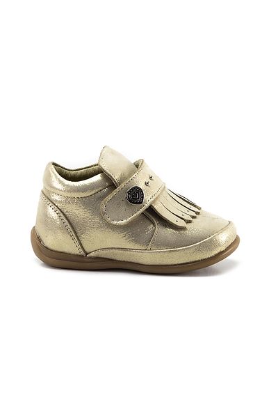 mnpc Beige Glitter Leather - Girl's First Step Boots with Orthopedic Support