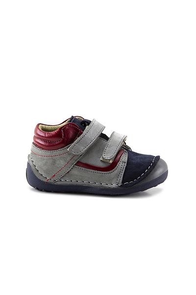 mnpc Boy's Navy-gray Leather Orthopedic Supported First Step Boots