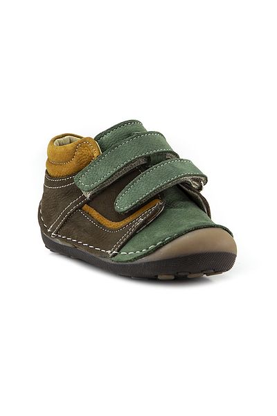 mnpc Boy's Khaki-brown Leather Orthopedic Supported First Step Boots