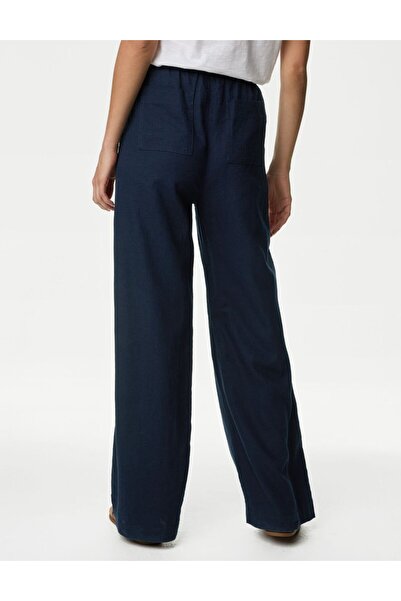 Marks & Spencer Wide Leg Keten Pantolon