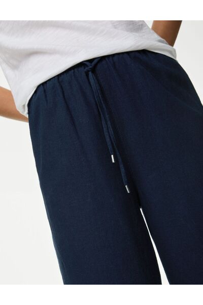 Marks & Spencer Wide Leg Keten Pantolon