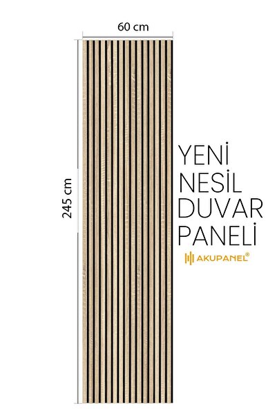 Akupanel Flex 60x245 cm Meşe Renk Akustik Ahşap Duvar Paneli