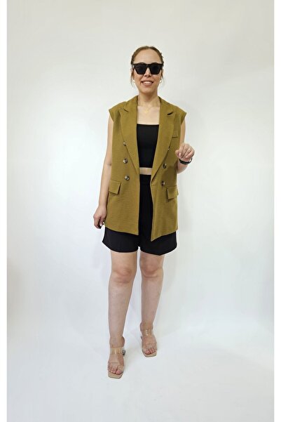 MADAME MELEK Oversize Women's Sleeveless Blazer Jacket Women's Vest