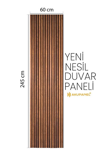Akupanel Flex 60x245 cm Ceviz Renk Akustik Ahşap Duvar Paneli