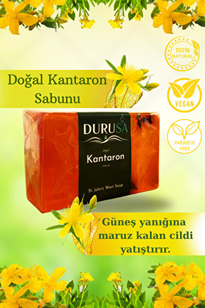 DURUSA El Yapımı Doğal Kantaron Sabunu 120 GR – Onarıcı ve Yatıştırıcı Bitkis...