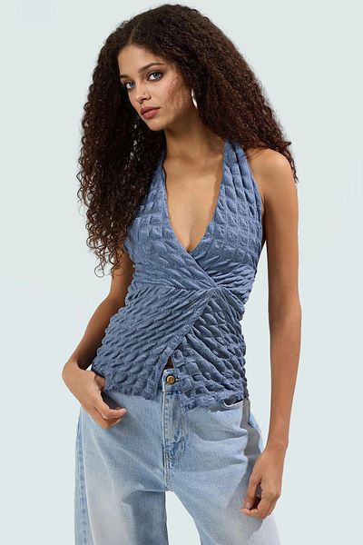 PayBuy Asymmetrical Sleeveless Knitted Blouse Fitted Fit Summer Comfortable Cut Professional Look