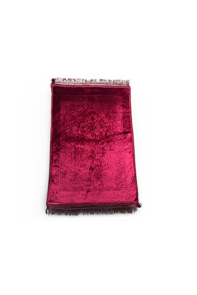 Muensu Bordo Düz Peluş Seccade, Welsoft Lüks Seccade, Hac Umre, Hediyelik Sec...