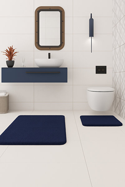 KEVLİNE Bathroom Mat Flat Double Toilet Set 50X80 - 40X50, Soft Soft Key