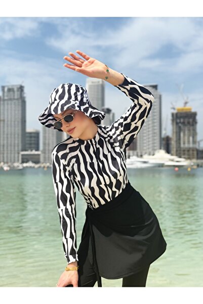 Adalenna Moda Tesettür Mayo 4Lü Takım (şapka dahil)