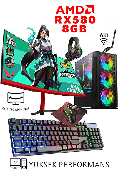 Dmc N03x (PUBG,GTA 5) I5-3470,16GB RAM,512GB SSD,8GB RX580 256bit,24'oyuncu Masaüstü Bilgisayar