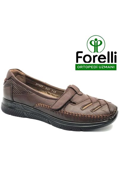 Forelli Elena Genuine Leather Orthopedic Comfort Women's Casual Shoes Tan