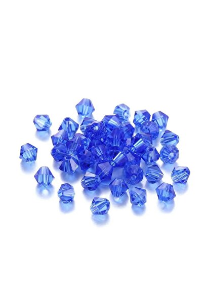 e tuhafiye 50 GRAM Mărgele de bijuterii din cristal albastru transparent