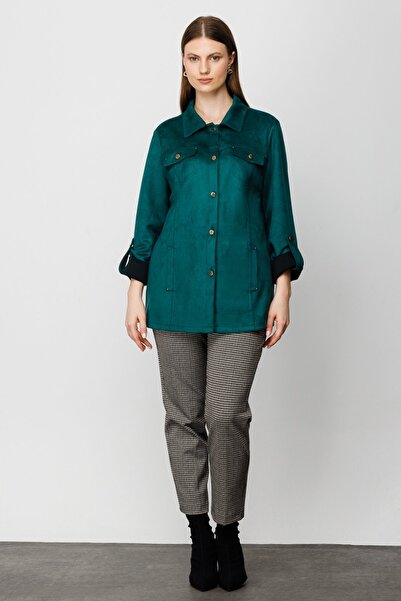 Ekol Buttoned Chamois Trench Coat