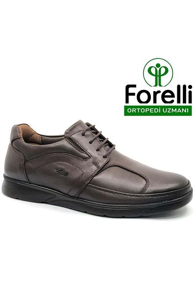 Forelli Broks (BUNYON) Γνήσιο Δερμάτινο Ορθοπεδικά Ανδρικά Παπούτσια Casual Ειδικά για Προεξοχές Κόκκαλου Καφέ