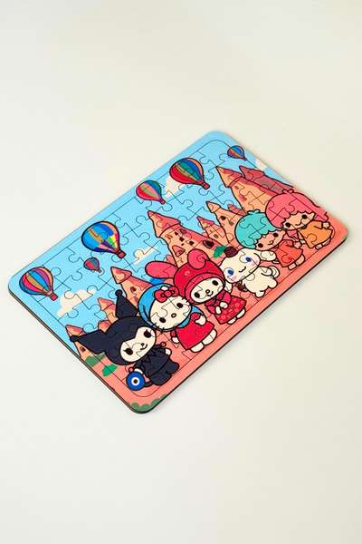 caps office 54 Parça Ahşap Puzzle & Yapboz – Kuromi, Hello Kitty, My Melody &...