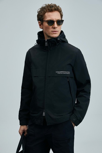 Lufian 111120069 Ανδρικό παλτό King ΜΑΥΡΟ