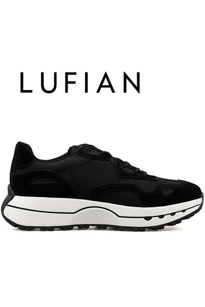 Lufian 111230268 Мъжки кожени обувки Graham Sneaker, черни