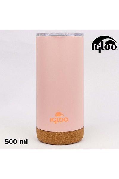 IGLOO كوب فلين 500 مل ترمس كوب زجاجة سمك السلمون