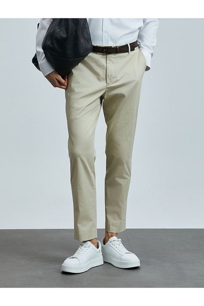 Lufian 111190339 Мъжки чинос панталон Plus Smart Slim Fit, бежов