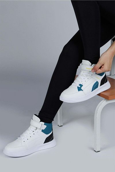 Jump 29185 Velcro High Top Beige - Yellow Unisex Kids Sneaker Casual Sneakers
