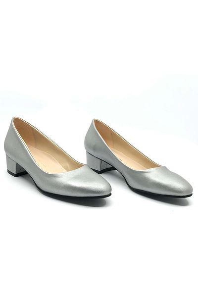 Kids Club Shoes Clasic Mehtap pentru damă - pantofi cu toc scurt și accente argintii