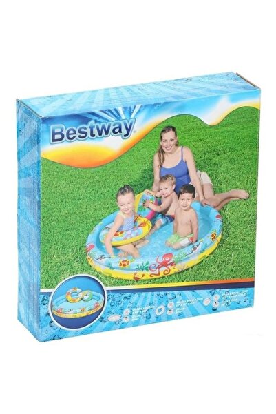 BESTWAY BW51124 2 HALKALI YUVARLAK ÇOCUK HAVUZU+DENİZ TOPU+DENİZ SİMİDİ