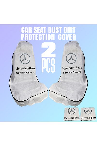 Mercedes Benz Car Seat Covers 2pcs – Dust & Dirt Protection For Service Center & Daily Use White