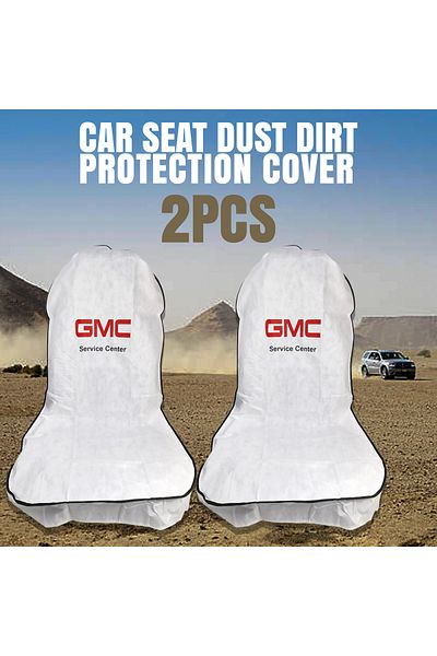 Gmc Car Seat Covers 2pcs – Dust & Dirt Protection For Service Center & Daily Use White