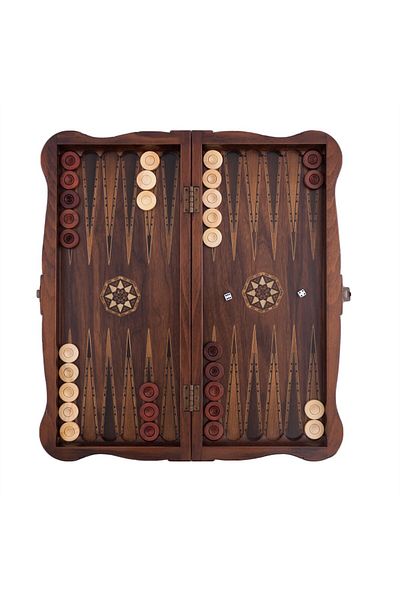Helena Set de table și șah lucrat manual - lemn masiv și sidef