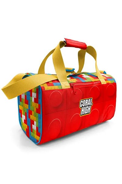 Coral High Color Block Patterned Sports Bag 27522