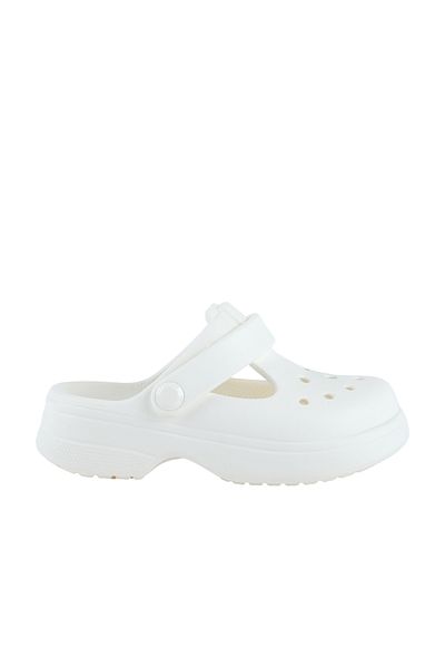 Crocs صندل ماري جين كلاسيكي للأطفال باللون الأبيض (210615-0WV)