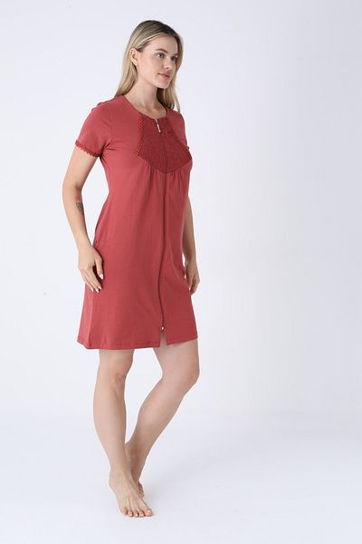 ROMEO LİFE Women's Cotton Lycra Zippered Dress 7467