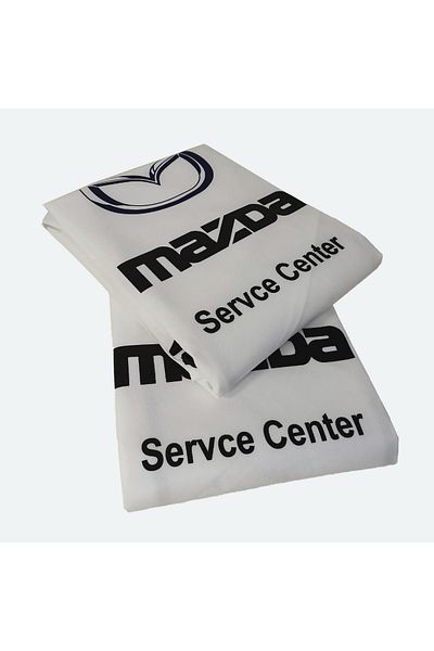 Mazda Car Seat Covers 2pcs – Dust & Dirt Protection For Service Center & Daily Use White