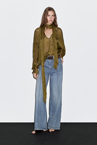 Massimo Dutti Desenli dökümlü bluz