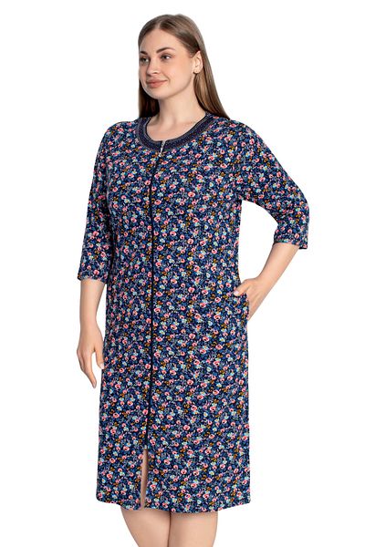 ROMEO LİFE Women's Large Size Cotton Modal Fabric Zippered Dress 7474