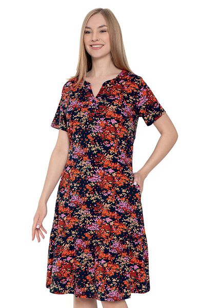 ROMEO LİFE Cotton Modal Fabric Patterned Women's Summer Dress 7769