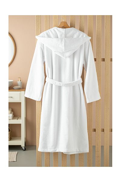 English Home Halat de baie - Softy Triga, Usa din bumbac, marimea S-m, culoare alba