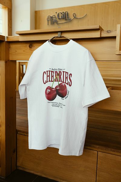 giftshoppi Unisex Cherries Tshirt White