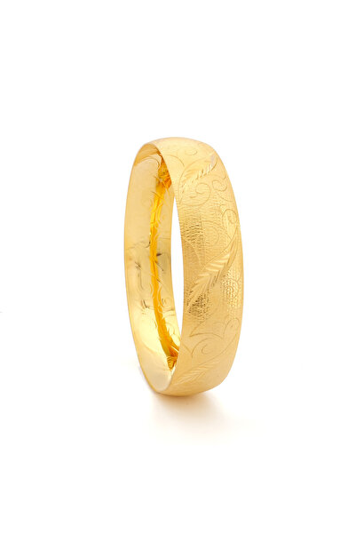 FerizZ Altın Kaplama İmitasyon Desenli Bilezik 15 mm Kalınlık BLZ-1235