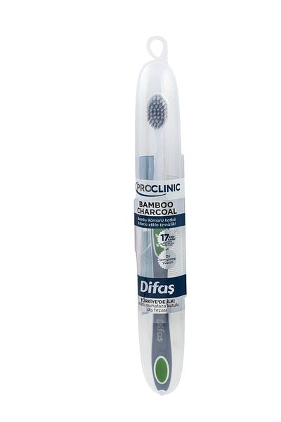 Difaş Pro Clinic Bamboo Charcoal Toothbrush - With Housing Box