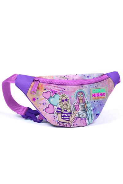 Coral High Geantă de talie pentru copii cu model roz violet fashion girl - 11507