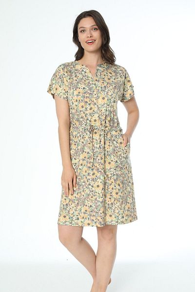 Cotpark Model 7712 - Rochie cu model maro galben