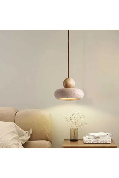Choice Log Color Vintage Pendant Light With Natural Yellow Agate Stone For Bedroom Or Restaurant