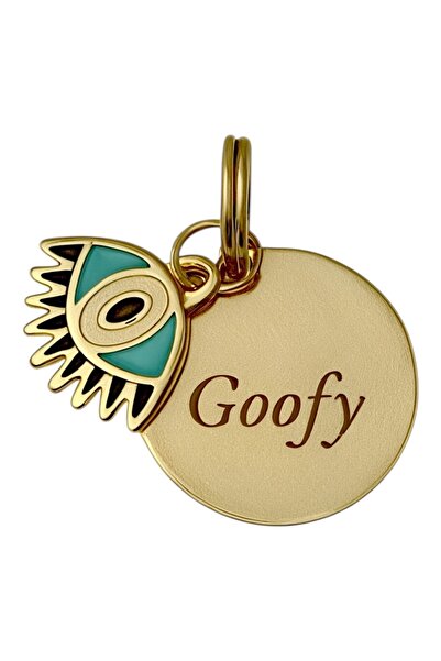 TRENDY PAWS İsme Özel Altın kaplama kedi& köpek isimlik künye Evil Eye