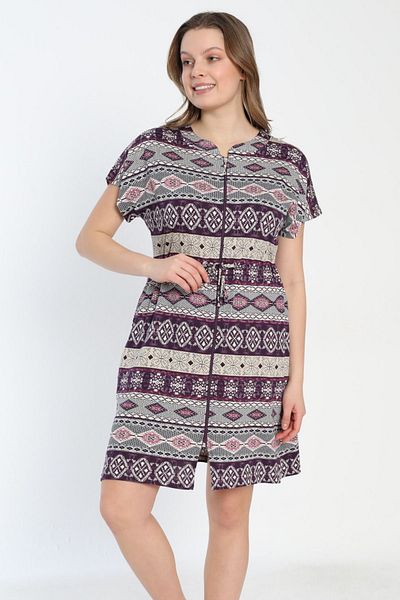 Cotpark Rochie model 7660 cu model albastru-marin violet