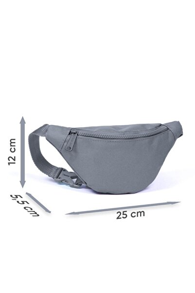 Coral High Black Gray Dinosaur Patterned Children's Waist Bag - 12616