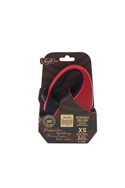 Doggie Soft Otomatik Köpek Uzatma Tasması Xsmall Kırmızı 12 Kg 3 Mt