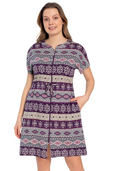 Cotpark Rochie model 7660 cu model albastru-marin violet